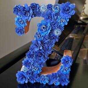 Handcrafted Chunky Wooden Floral Letter Z